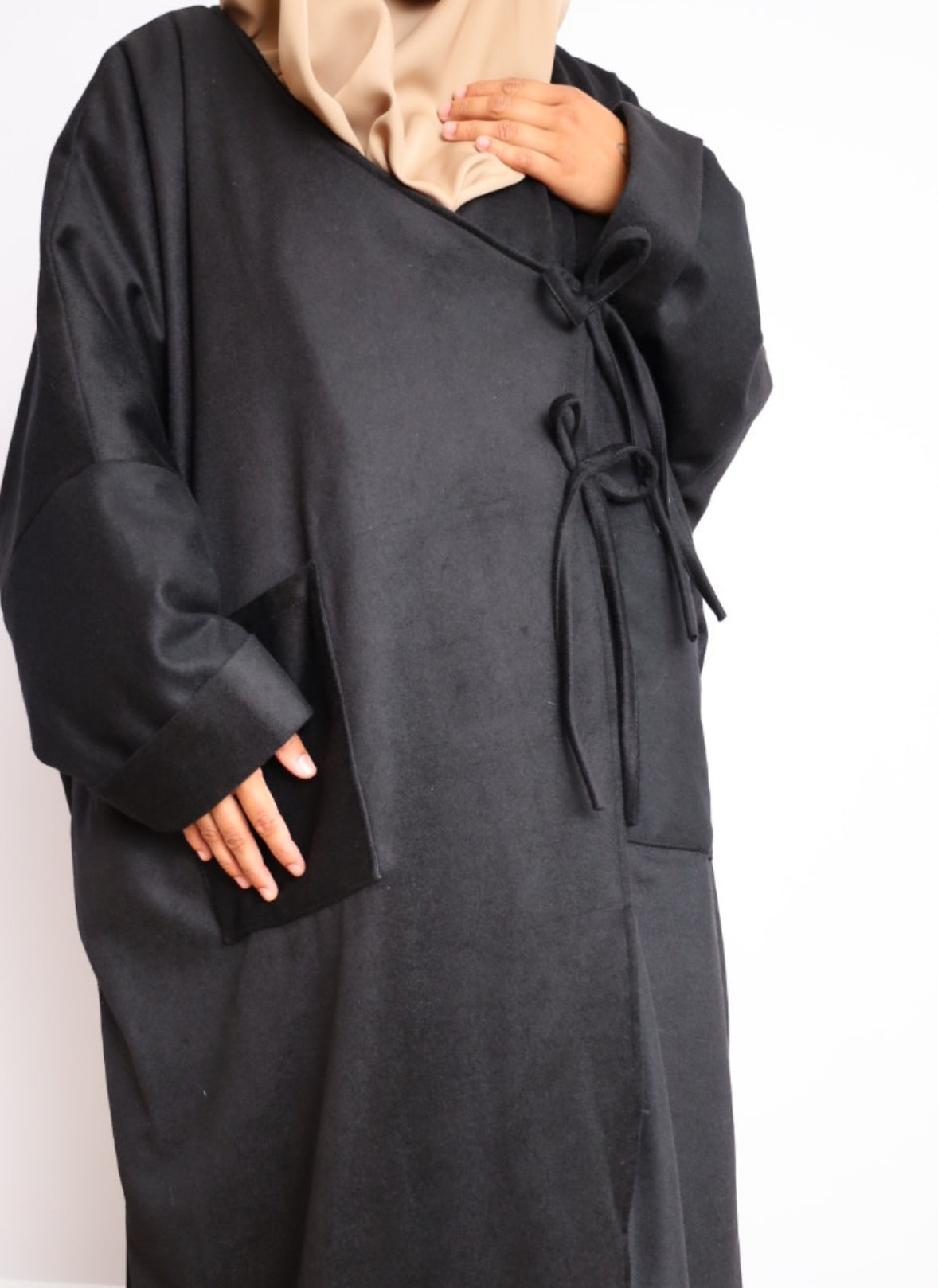 black cashmere jilbab jacket