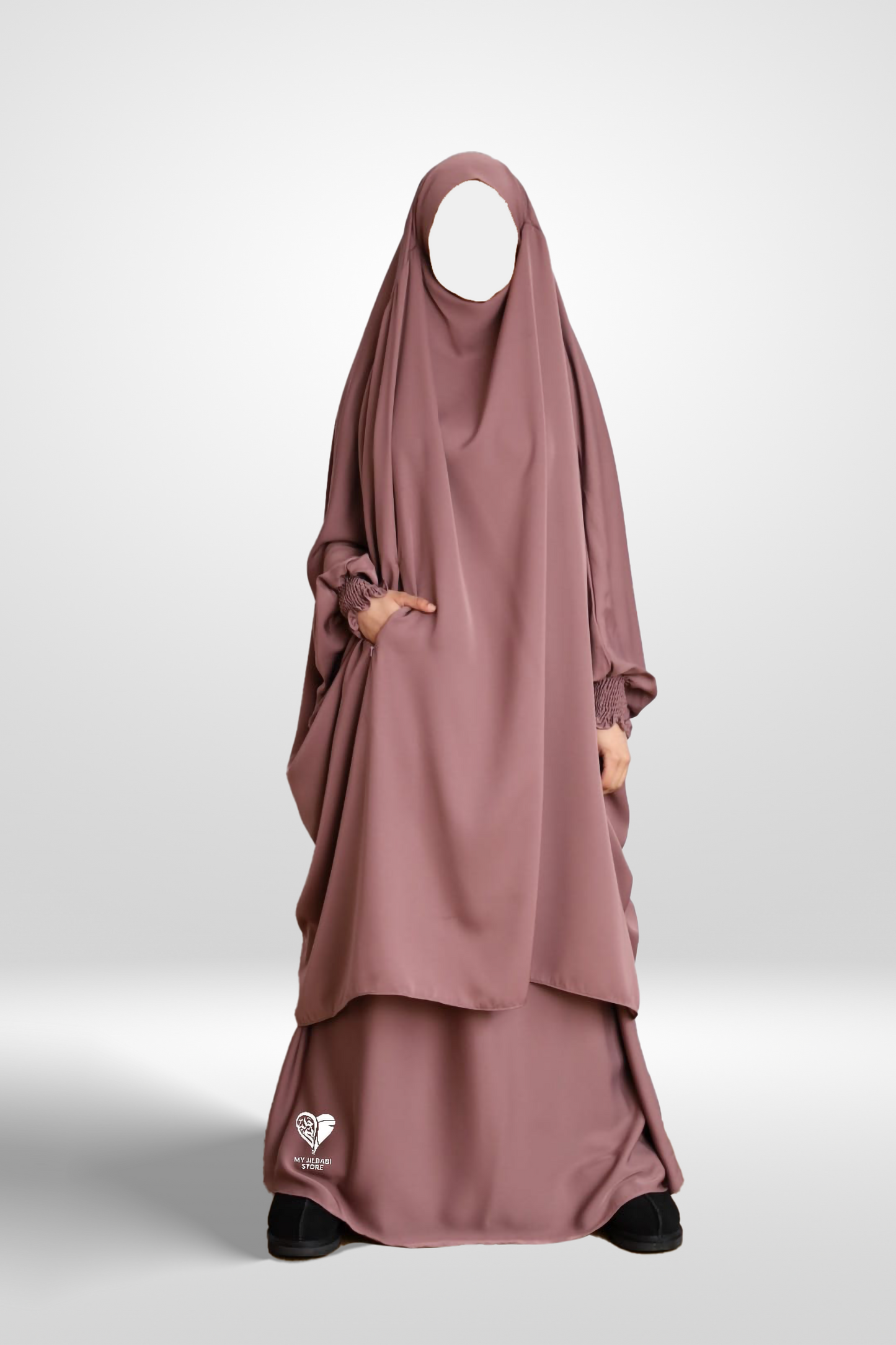 Pinky Mocha Nida - 2 Piece Superluxe Jilbab