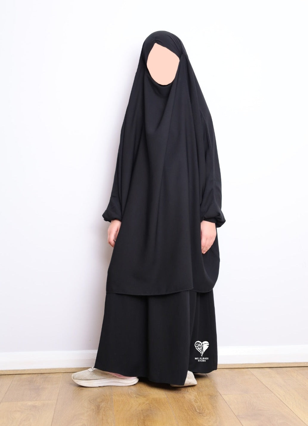 Jilbab noir shop 2 pieces