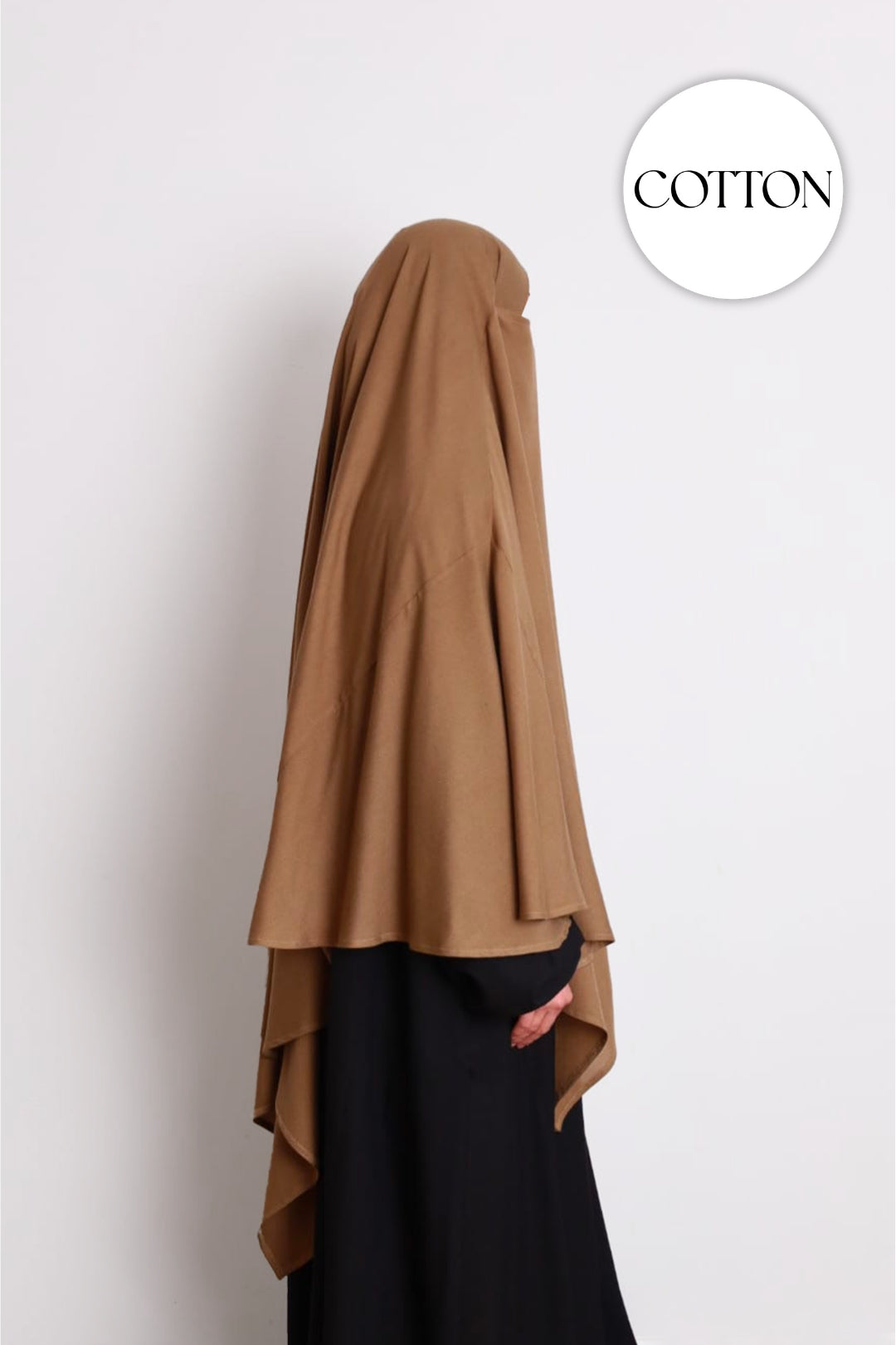 100% Cotton Diamond Khimar Taupe