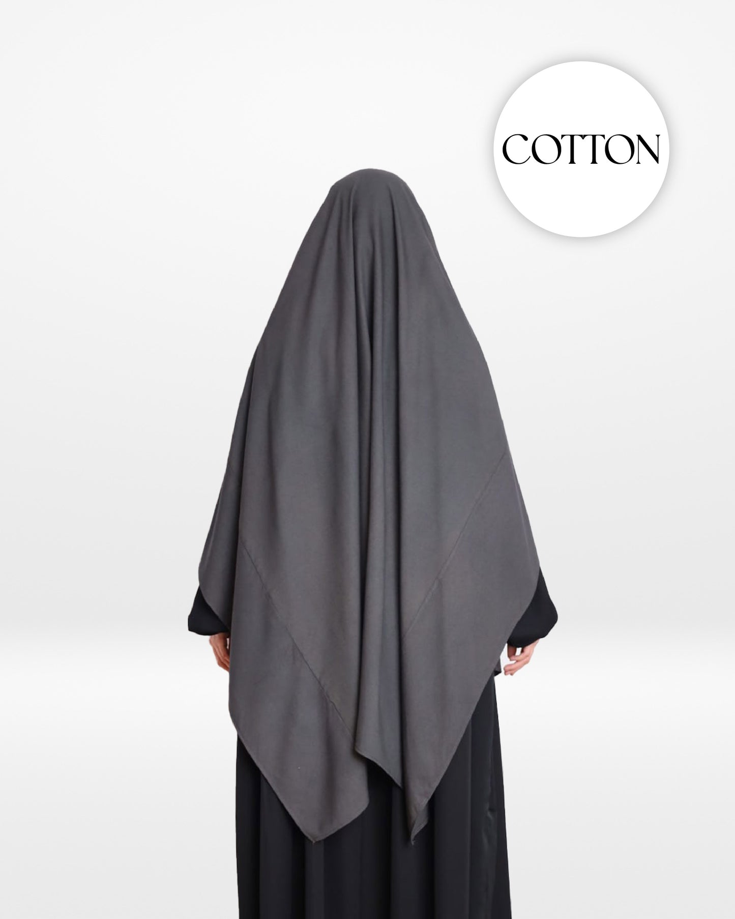100% Cotton Khimar Dark Grey