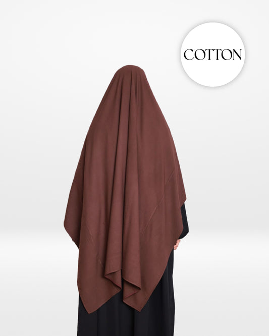 100% Cotton Khimar Dark Brown