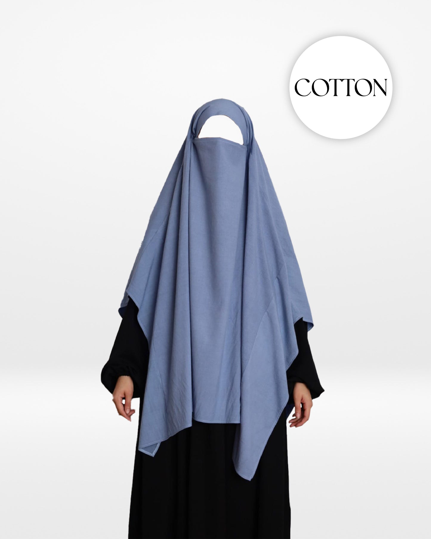 100% Cotton Khimar Light Blue