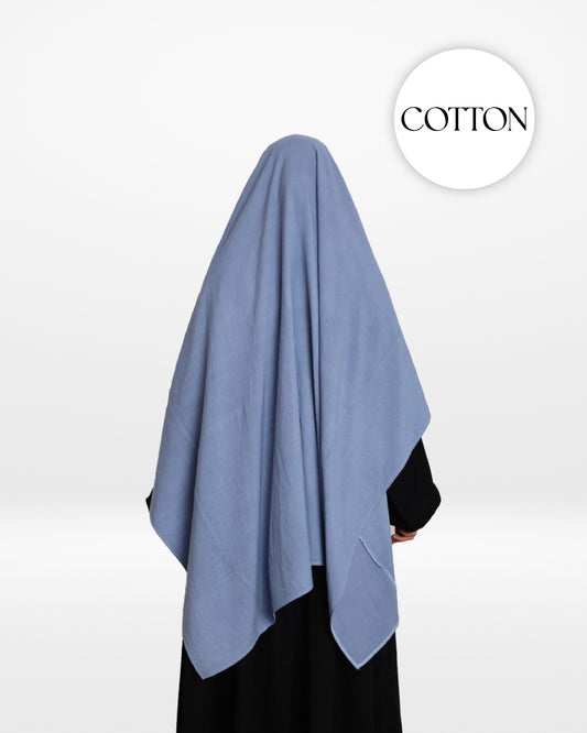 100% Cotton Khimar Light Blue