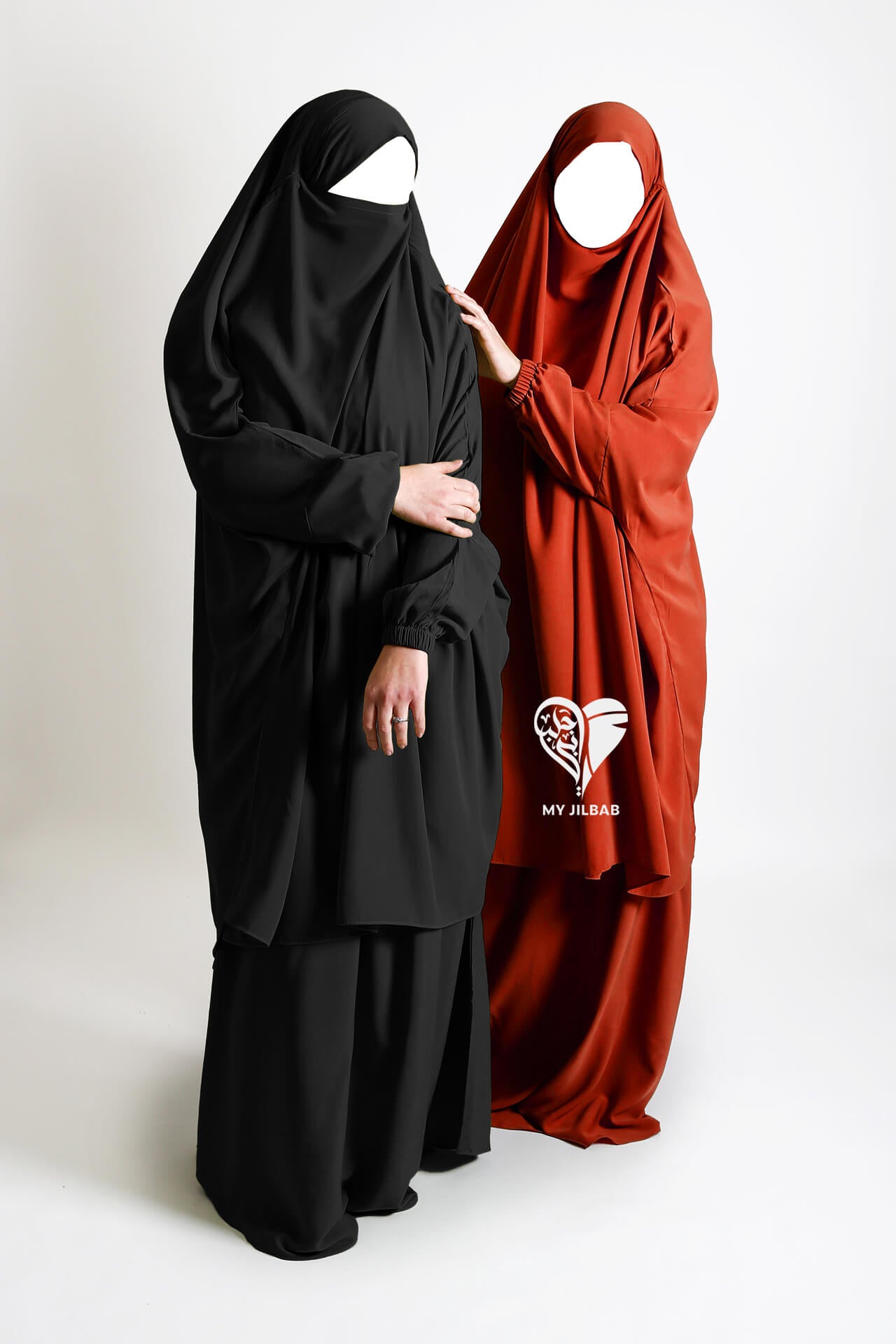 Black- 2 Piece Matte Jilbab