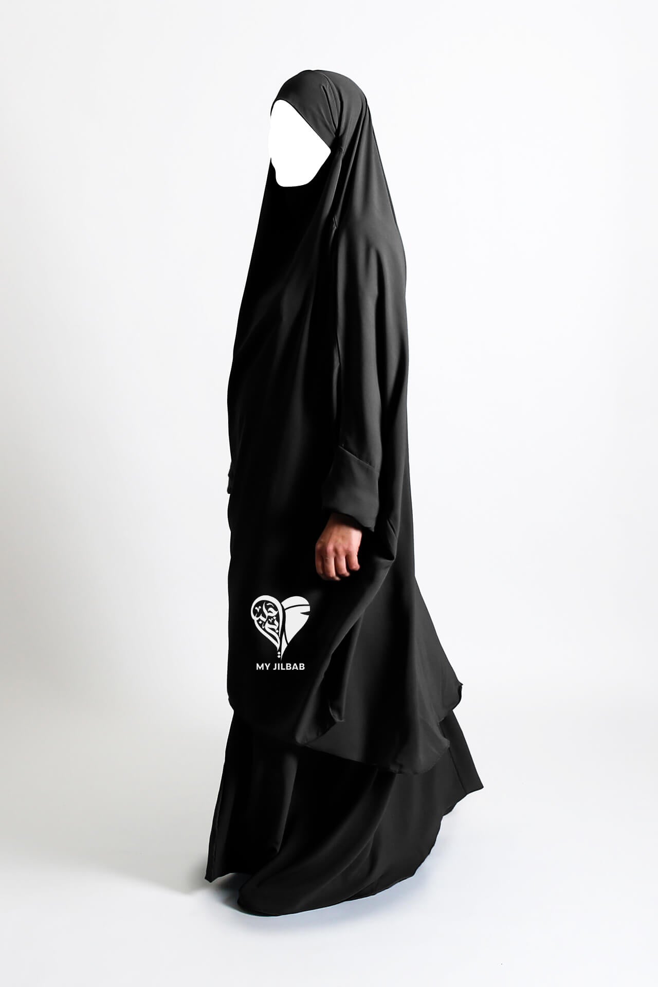 Black- 2 Piece Matte Jilbab