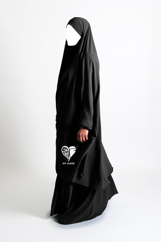 Black- 2 Piece Matte Jilbab