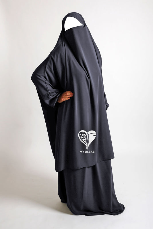 Charcoal Grey- 2 Piece Matte Jilbab