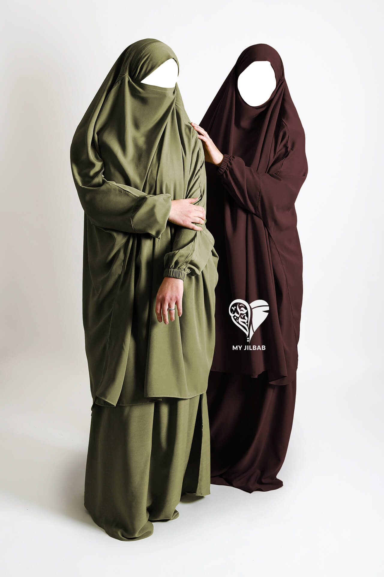 Dark Brown - 2 Piece Matte Jilbab