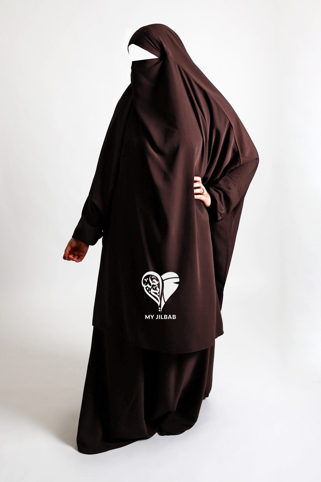 Dark Brown - 2 Piece Matte Jilbab