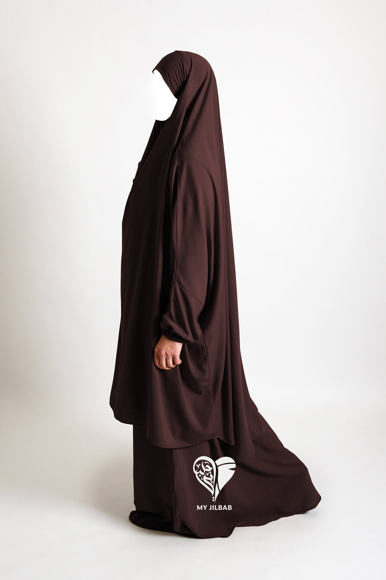 Dark Brown - 2 Piece Matte Jilbab