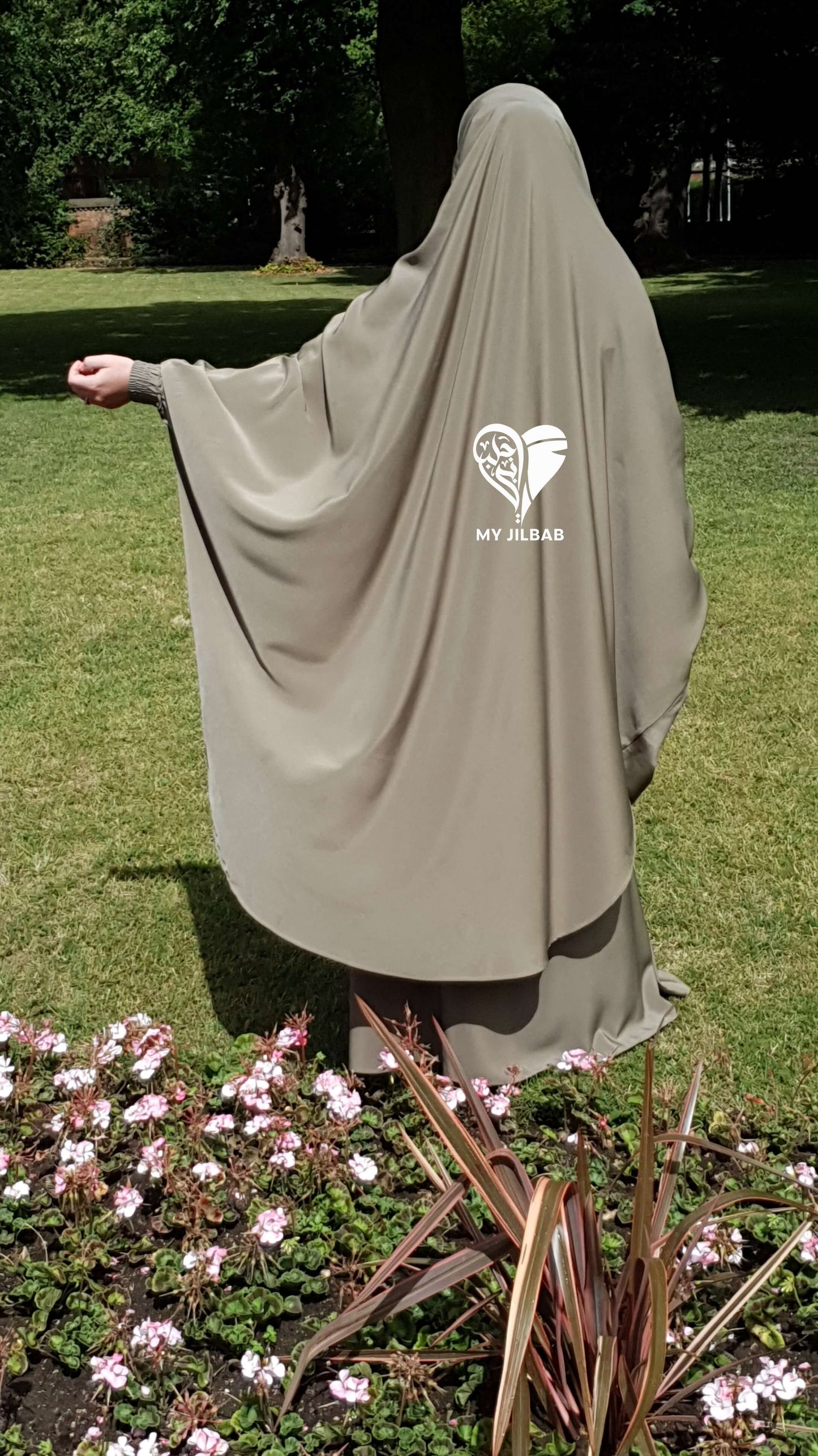 Light Khaki - 2 Piece Sheen Jilbab