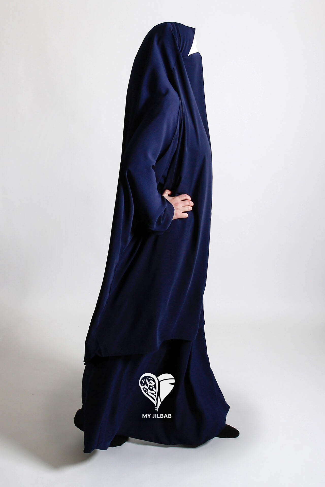 Navy- 2 Piece Matte Jilbab