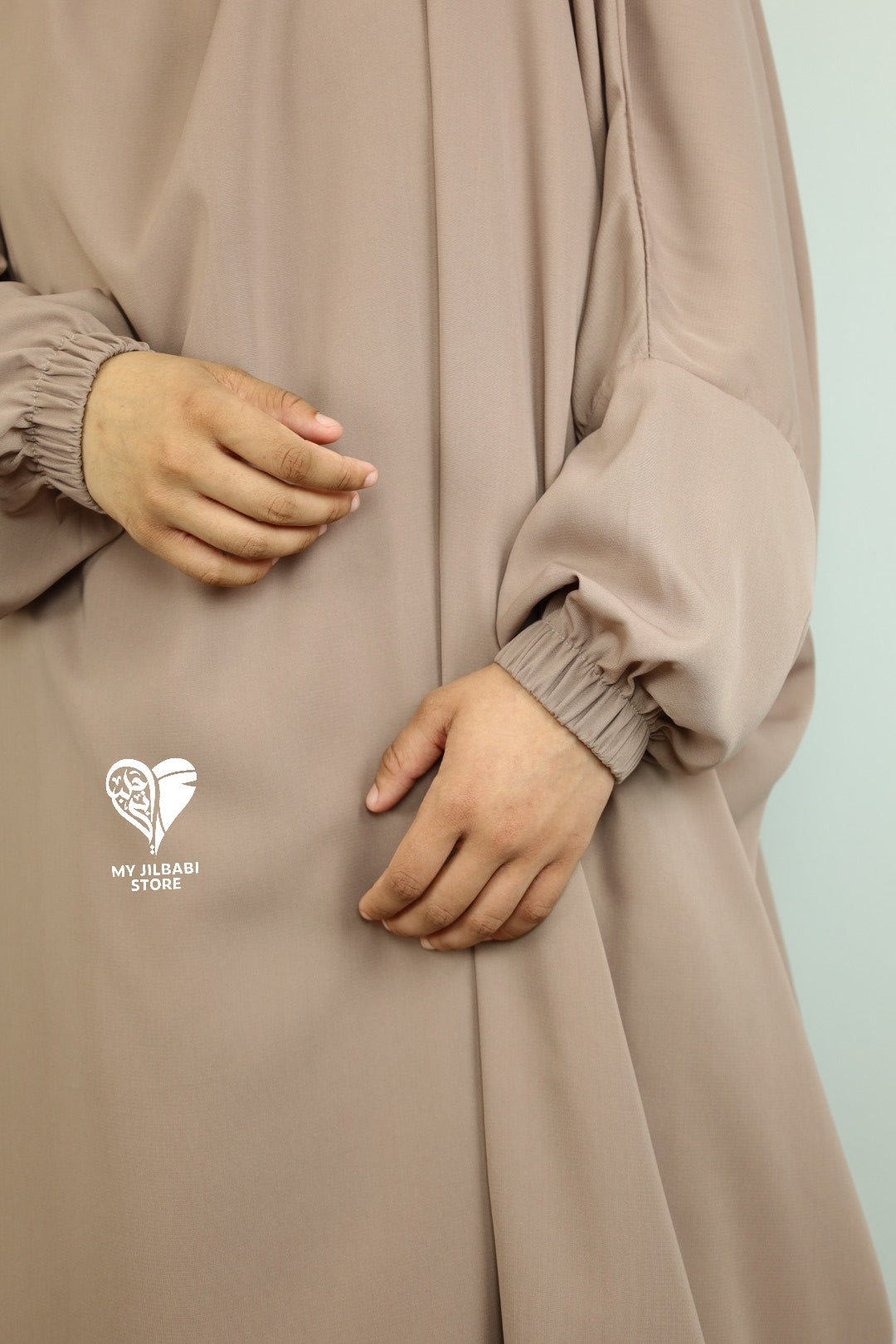 Light Beige 2 Piece Matte Jilbab