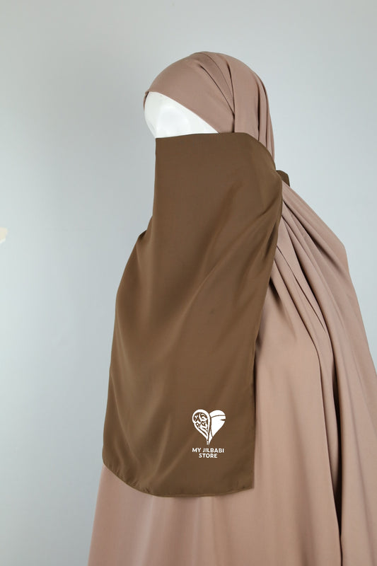 Mocha Non Iron Half Niqab