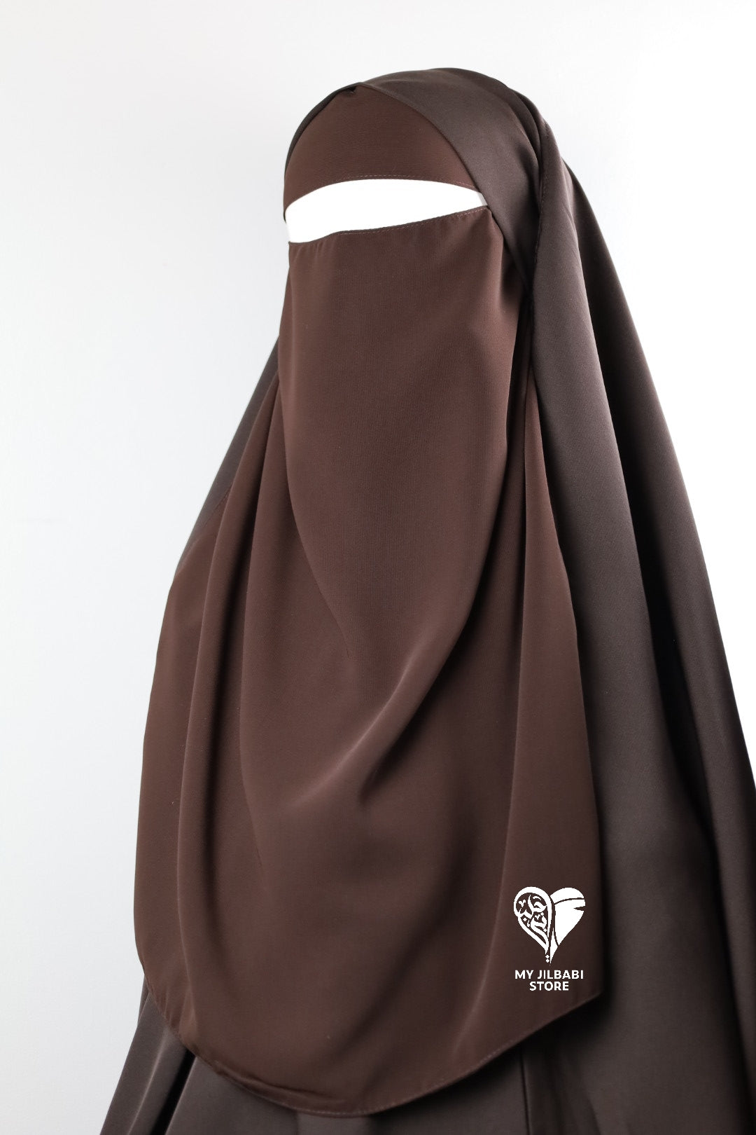Chocolate Brown Non Iron 1 Layer Niqab