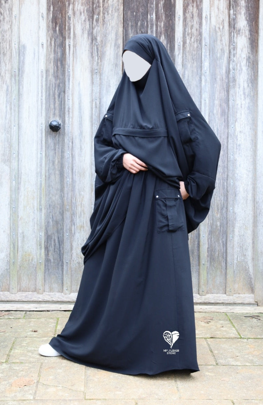 Black Maternity 2 Piece Jilbab With Nursing Zip – My Jilbabi store