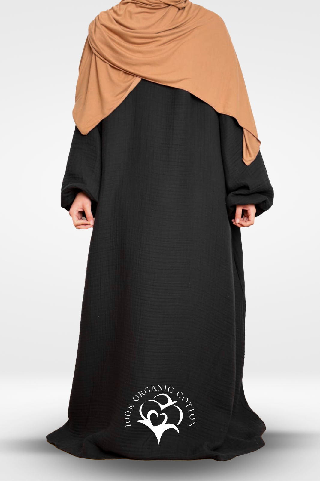 100% Organic Cotton Abaya Black