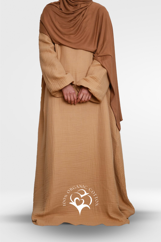100% Organic Cotton Abaya Beige