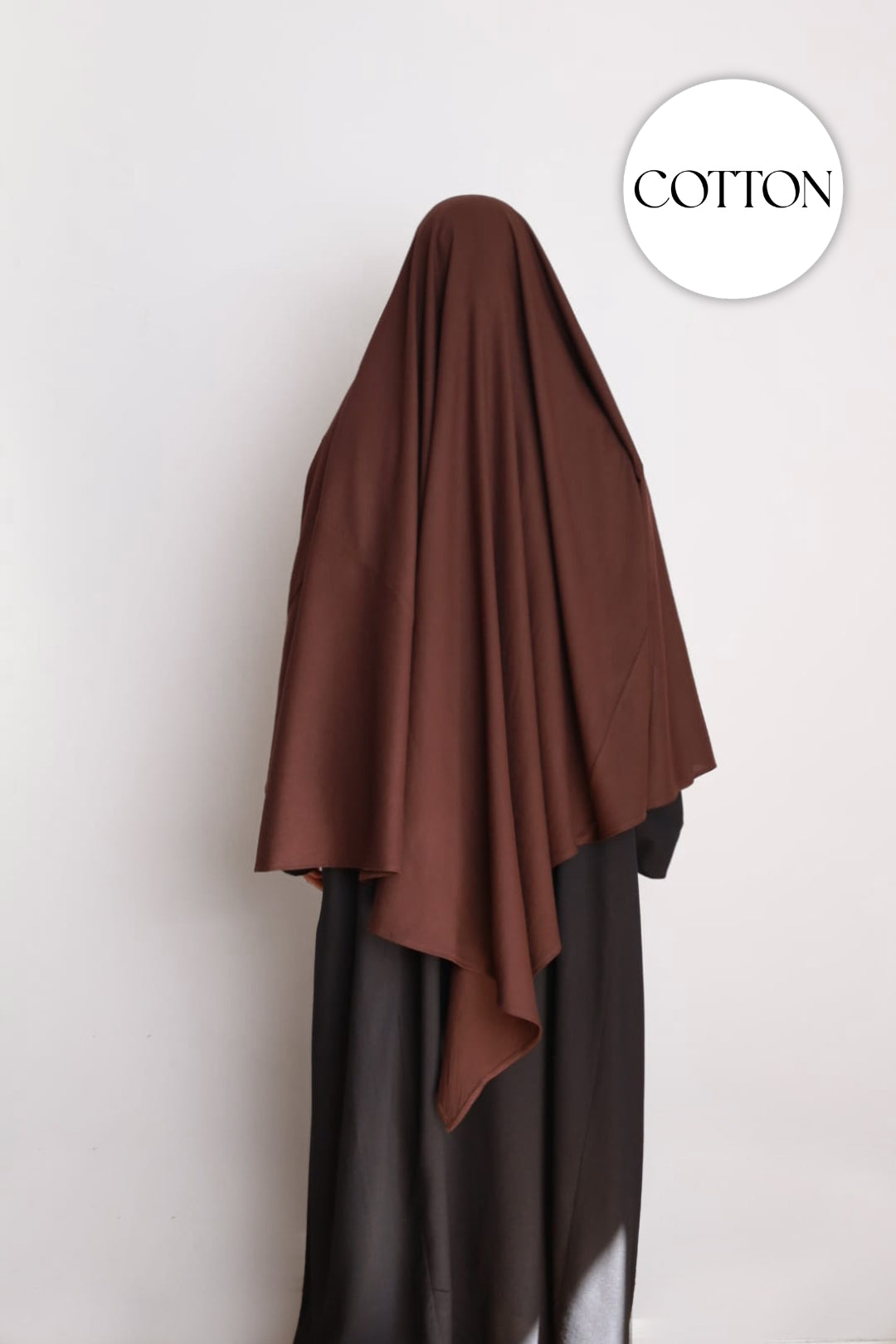 Cotton Diamond Khimar Dark Brown