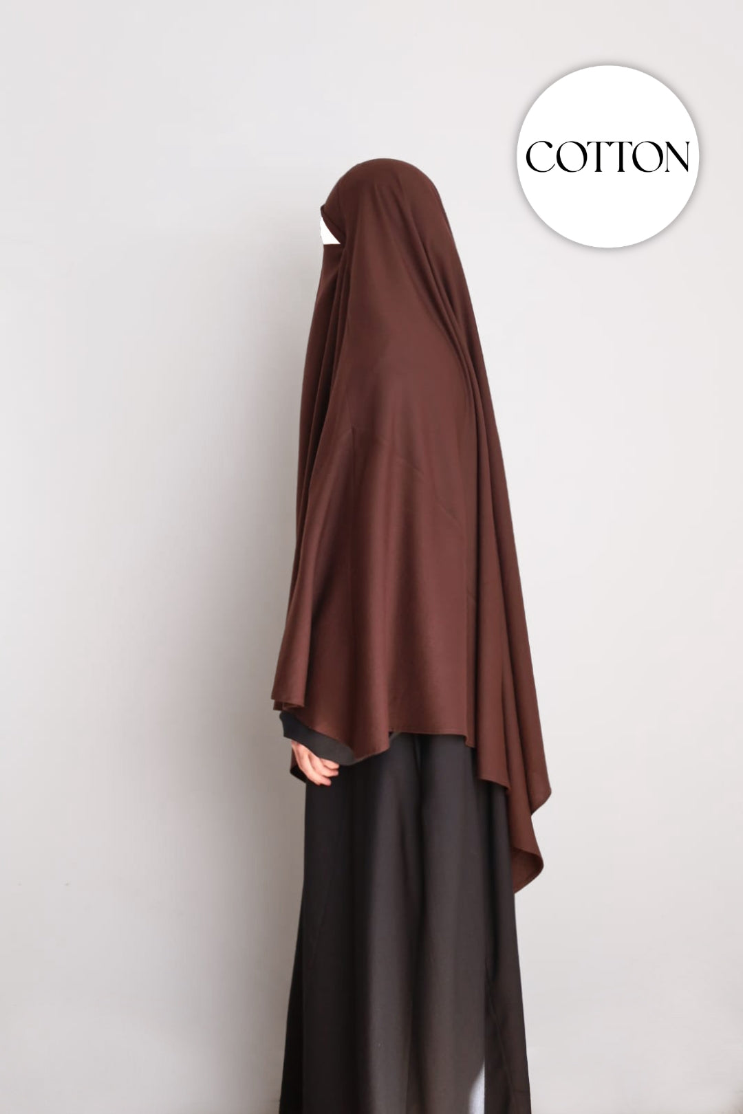 Cotton Diamond Khimar Dark Brown