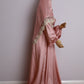 Pink Blossom Prayer Abaya With Attached Scarf