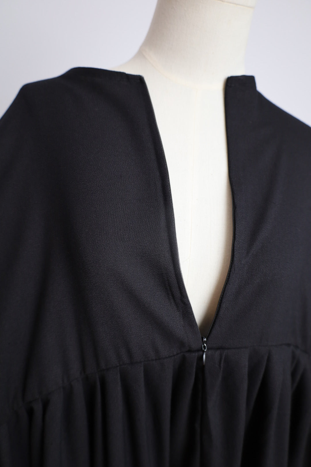 100% Cotton Pleated Abaya With Nursing Zip Black