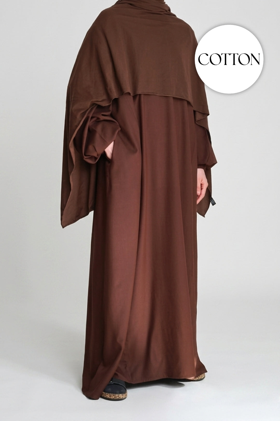 Cotton Abaya Dark Brown