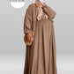 Soft cotton abaya featuring 2 pockets and a nursing zip. Perfect for hajj and umrah and hot climates. Opaque fabric and does not cling to the body.
