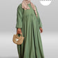 Soft cotton abaya featuring 2 pockets and a nursing zip. Perfect for hajj and umrah and hot climates. Opaque fabric and does not cling to the body.