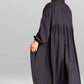Cotton Pleated Abaya With Nursing Zip Black