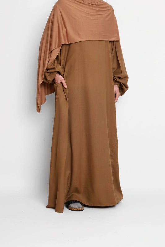 Cotton Abaya Taupe