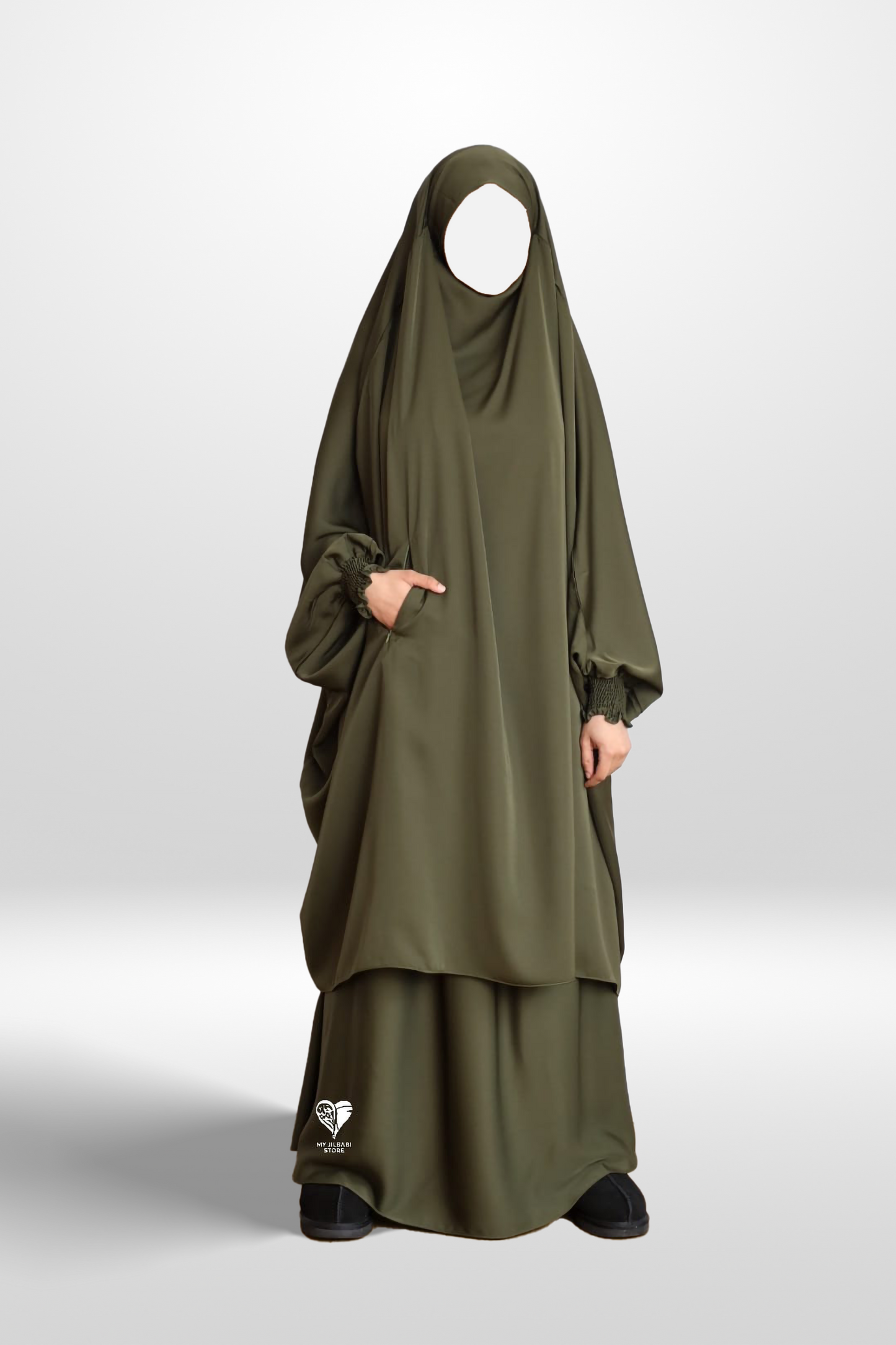 Khaki Nida - 2 Piece Superluxe Jilbab