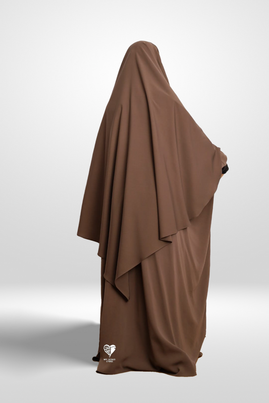 Taupe - 3 Piece Nursing Abaya Set