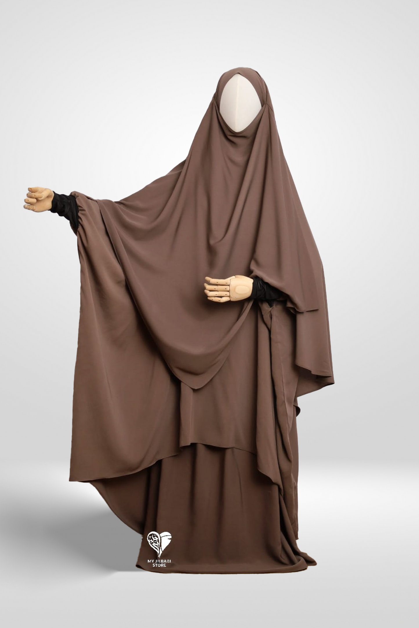 Taupe - 3 Piece Nursing Abaya Set