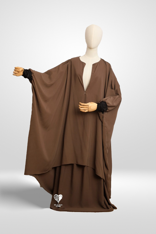 Taupe - 3 Piece Nursing Abaya Set