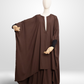 Dark Brown - 3 Piece Nursing Abaya Set