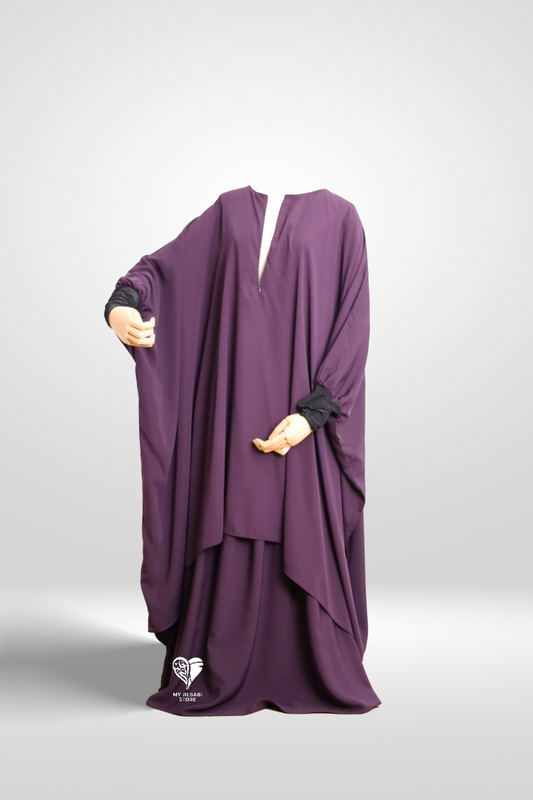 Purple - 3 Piece Nursing Abaya Set