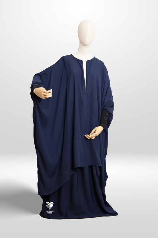 Navy - 3 Piece Nursing Abaya Set