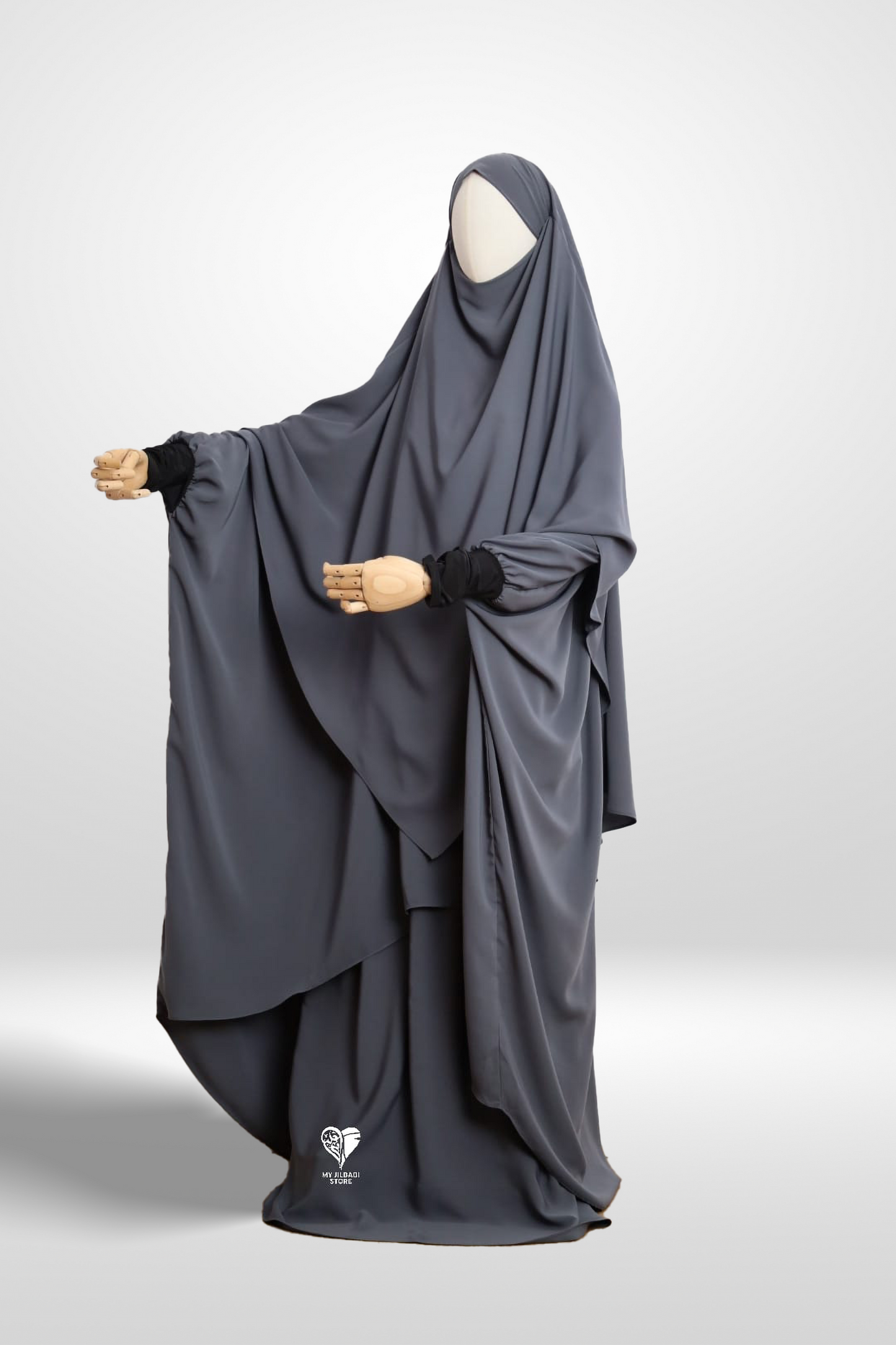 Dark Grey - 3 Piece Nursing Abaya Set