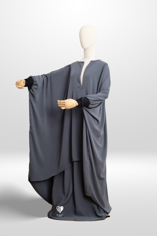 Dark Grey - 3 Piece Nursing Abaya Set