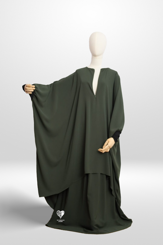 Khaki - 3 Piece Nursing Abaya Set