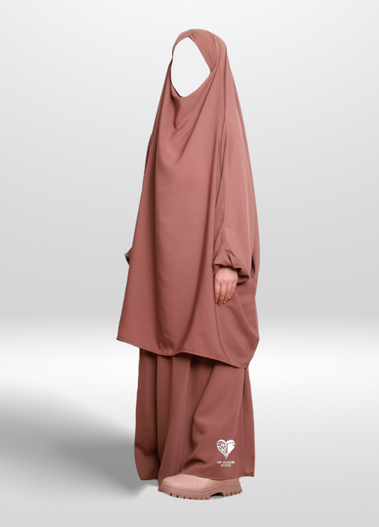 girls pink 2 piece jilbab