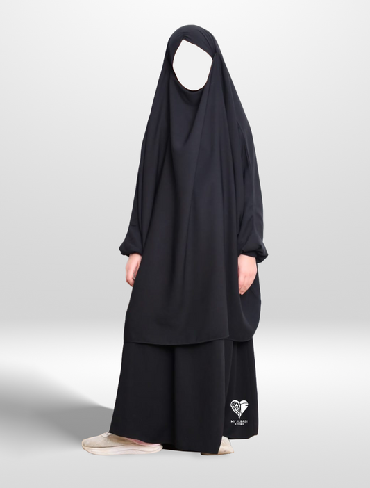 girls black 2 piece jilbab