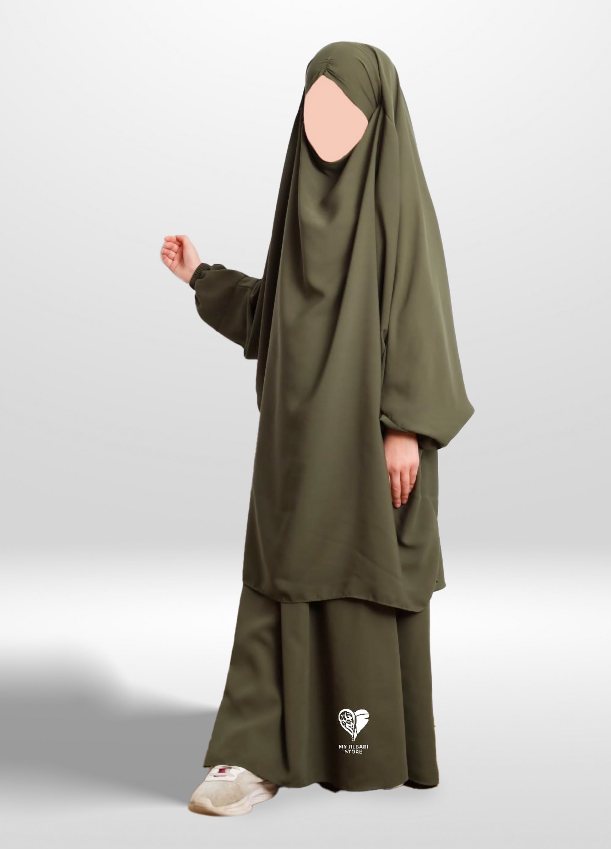 girls khaki 2 piece jilbab