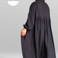 100% Cotton Pleated Abaya With Nursing Zip Black