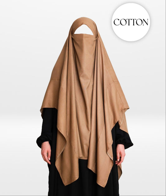 100% Cotton Khimar Taupe