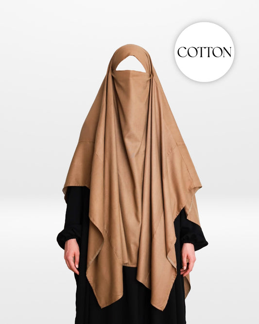 100% Cotton Khimar Taupe