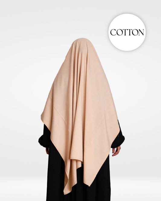 100% Cotton Khimar Light Beige