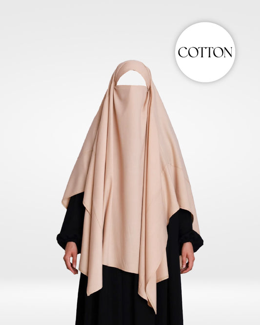 100% Cotton Khimar Light Beige